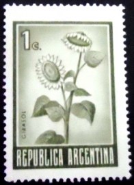 Selo postal da Argentina de 1972 Sunflower 1
