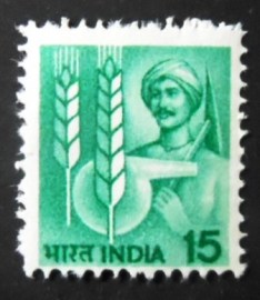 Selo postal da Índia de 1980 Farmer and Agricultural Symbols