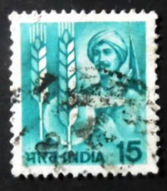 Selo postal da Índia de 1980 Farmer and Agricultural Symbols