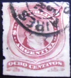 Selo postal da Argentina de 1877 Bernardino Rivadavia 8