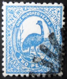 Selo postal de Nova Gales do Sul de 1888 Emu