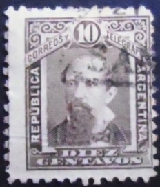 Selo postal da Argentina de 1890 Nicolás Avellaneda