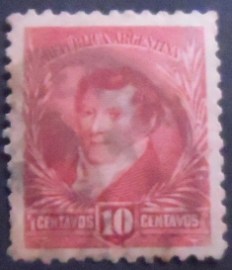 Selo postal da Argentina de 1892 General Manuel Belgrano
