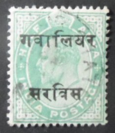 Selo postal da Índia de 1903 King George VI Gwalior III