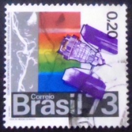 Selo postal do Brasil de 1973 INPE - C 789 U