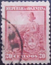 Selo postal da Argentina de 1899 Allegory Liberty Seated