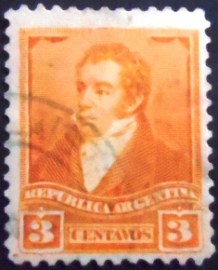 Selo postal da Argentina de 1895 Bernardino Rivadavia 3