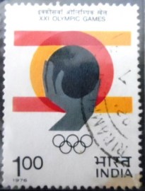 Selo postal da Índia de 1976 Shot-put