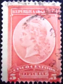 Selo postal da Argentina de 1901 Liberty Head 5