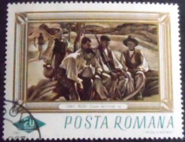 Selo postal da Romênia de 1966 Resting Reapers
