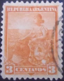 Selo postal da Argentina de 1901 Allegory Liberty Seated
