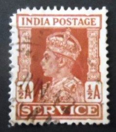 Selo postal da Índia de 1939 King George VI Oficial ½