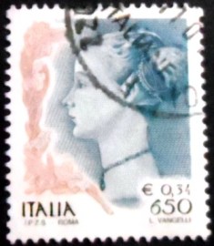 Selo postal da Itália de 1999 Portrait of a Woman Pollaiolo