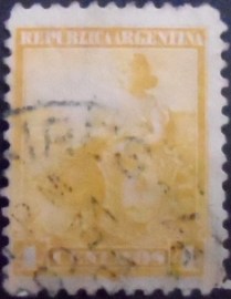 Selo postal da Argentina de 1903 Allegory Liberty Seated 4