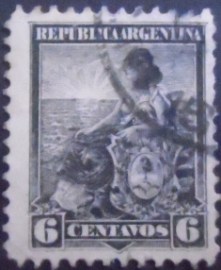 Selo postal da Argentina de 1903 Allegory Liberty Seated 6