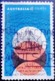 Selo postal da Austrália de 1966 Dirk Hartog's Landing