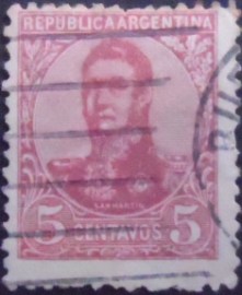 Selo postal da Argentina de 1908 General San Martín 5