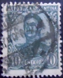 Selo postal da Argentina de 1909 General San Martín 10