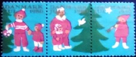 Se-tenant postal da Dinamarca de 1980 Christmas 1980