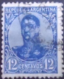 Selo postal da Argentina de 1909 General San Martín 12 C
