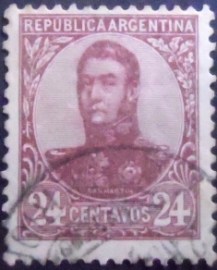 Selo postal da Argentina de 1909 General San Martín