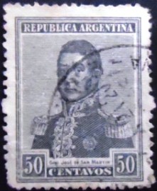 Selo postal da Argentina de 1918 General San Martín 50
