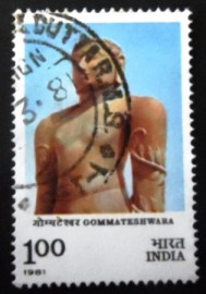 Selo postal da Índia de 1981 Statue at Shravanbelgola