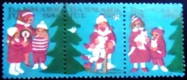 Se-tenant postal da Dinamarca de 1980 Christmas 1980 36