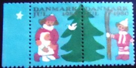 Se-tenant postal da Dinamarca de 1980 Christmas 1980 1