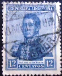 Selo postal da Argentina de 1916 José Francisco de San Martín 12
