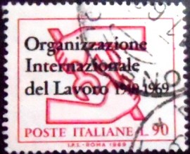 Selo postal da Itália de 1969 International Labour Organization