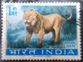 Selo postal da Índia de 1963 Indian Lion