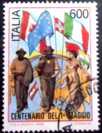 Selo postal da Itália de 1990 Labour Day Centenary