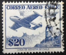 Selo postal do Chile de 1956 De Havilland Venom FB.4