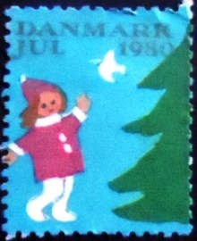Selo postal da Dinamarca de 1980 Christmas 1980