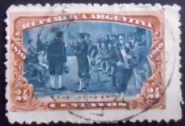 Selo postal da Argentina de 1910 Session of the first National Congress