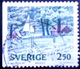 Selo postal da Suécia de 1990 Ängsö National Park