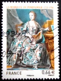 Selo postal da França de 2014 La marquise de Pompadour