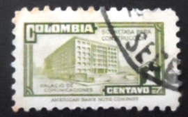 Selo postal da Colômbia de 1946 Ministry of Post and Telegraphs Building 2