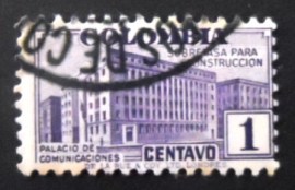 Selo postal Colômbia de 1940 Ministry of Post and Telegraphs Building 1