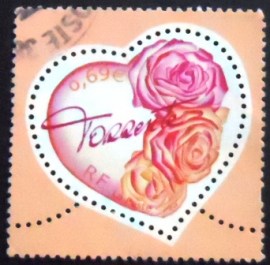 Selo da França de 2003 Torrente heart with bouquet of roses