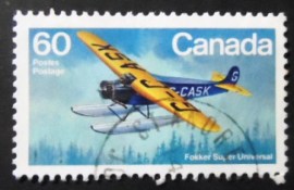 Selo postal do Canadá de 1982 Fokker Super Universal