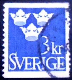 Selo postal da Suécia de 1964 Three Crowns 3