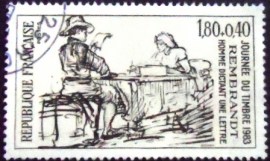 Selo postal da França de 1983 Man dictating a letter