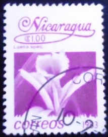 Selo postal da Nicarágua de 1983 Laelia sp.