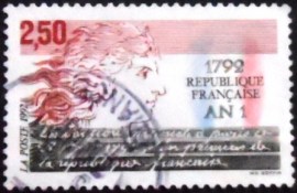 Selo postal da França de 1992 French Republic