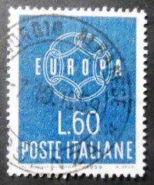 Selo postal da Itália de 1959 Closed Chain