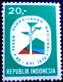 Selo postal da Indonésia de 1976 National Reafforestation Week