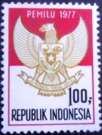 Selo postal da Indonésia de 1977 General Elections 100