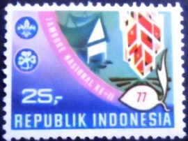 Selo postal da Indonésia de 1977 National Scout Jamboree 25